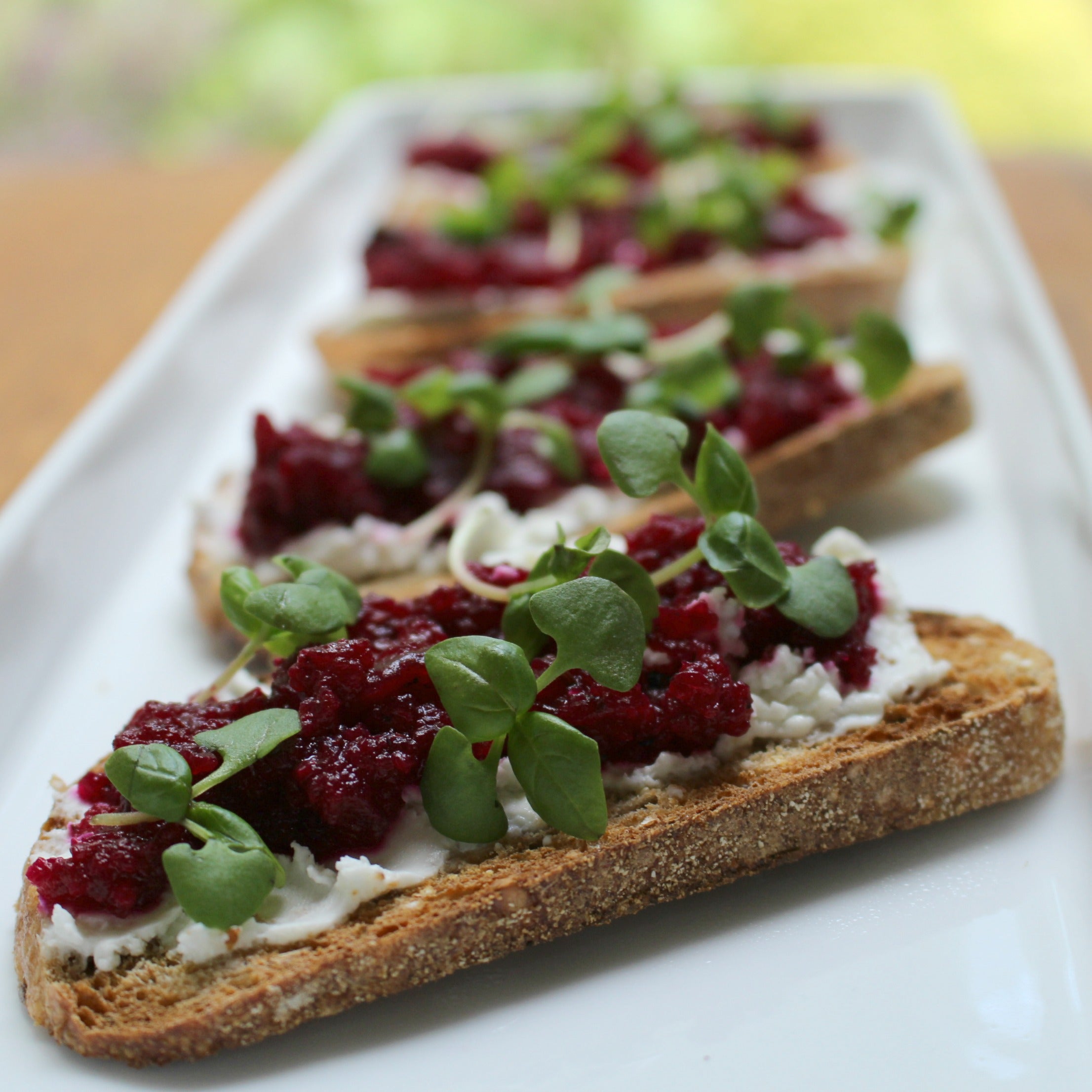 Beetroot and Goat's Cheese Crostini