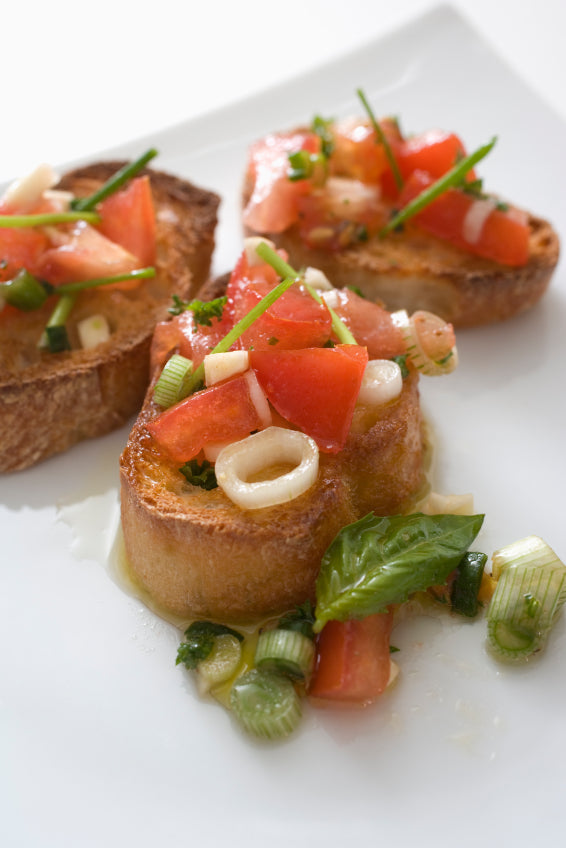 Garlic Bruschetta With Tomato & Sweet Onion