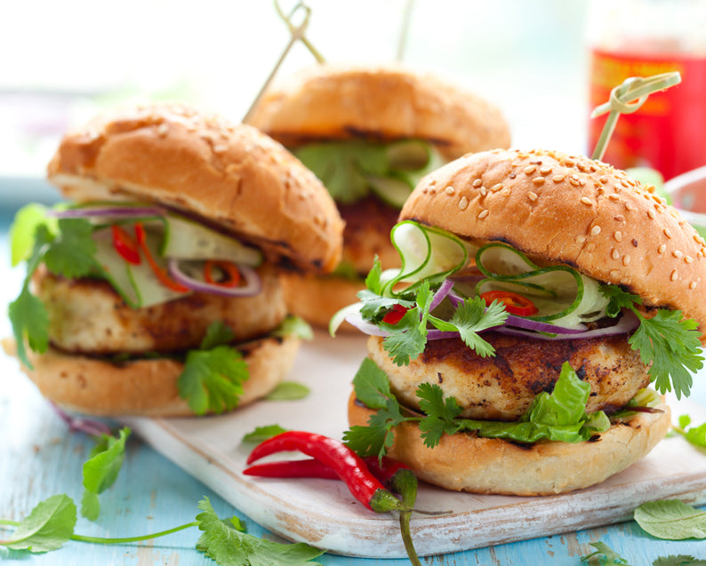 Pork and Fennel Burgers with Apple Slaw
