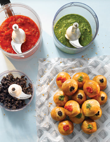 Pesto, Tapenade & Tomato Bread Rolls