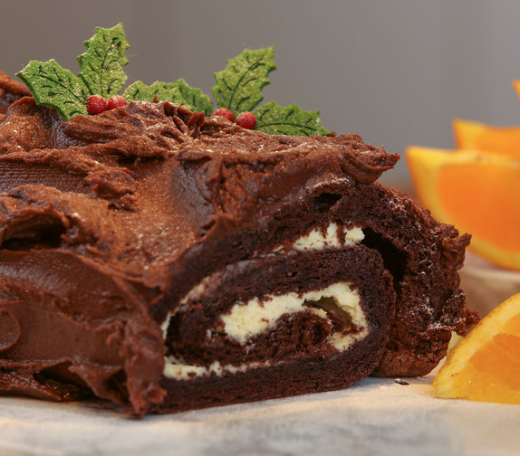 Christmas Chocolate Fudge Yule Log