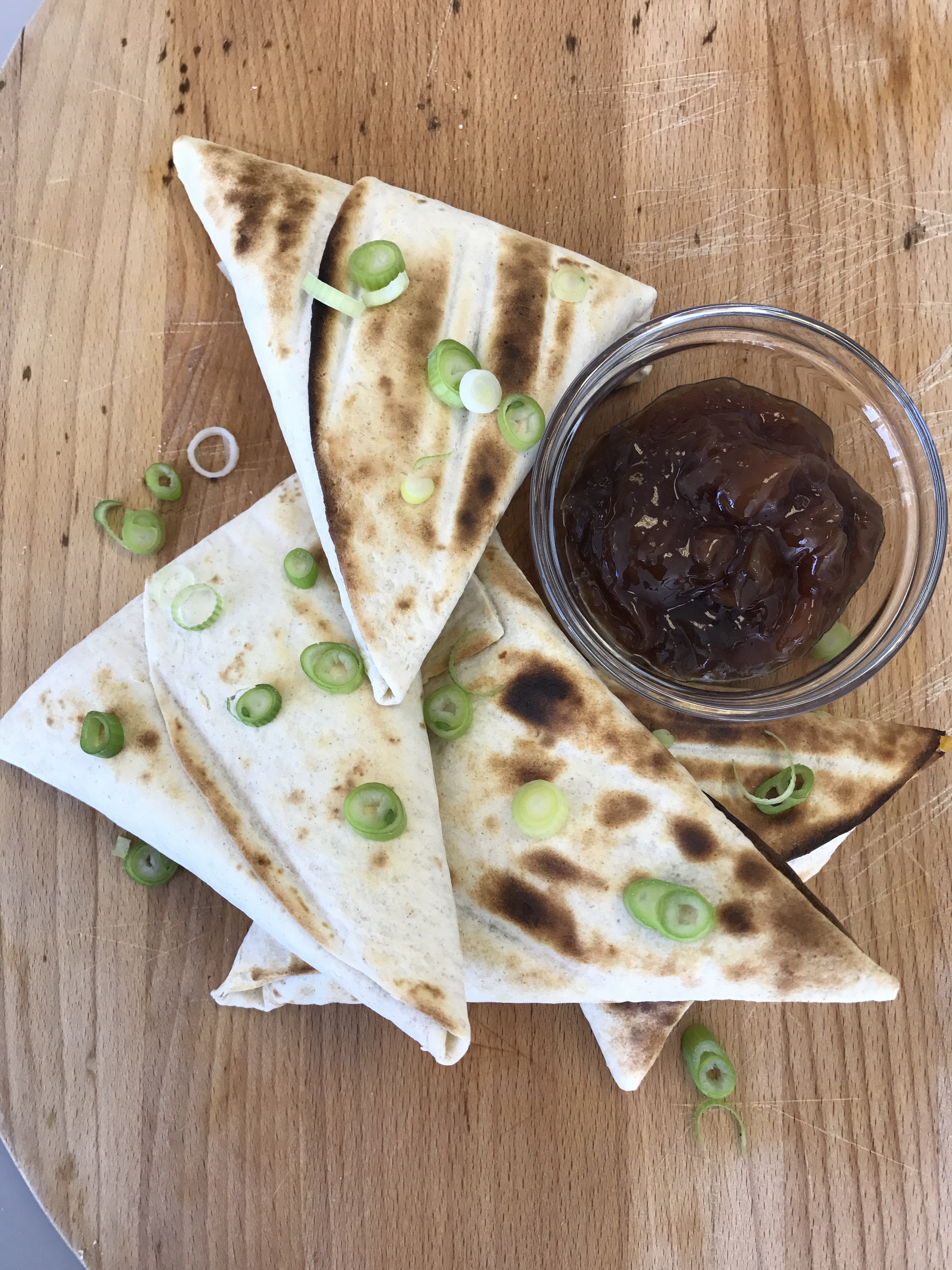 Cheese and Onion filled Tortilla Samosas