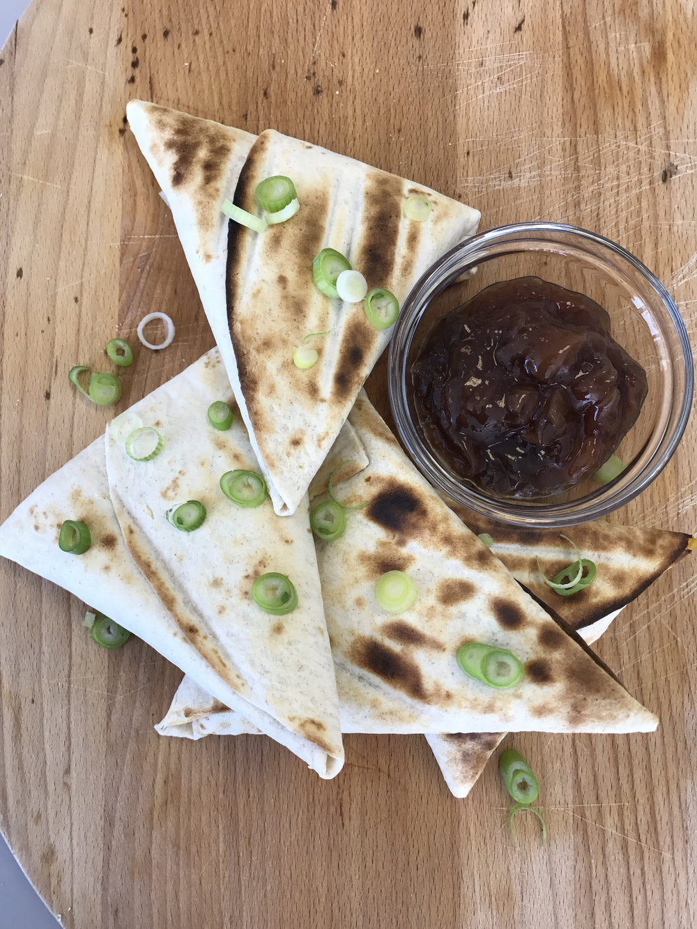 Cheese and Onion filled Tortilla Samosas