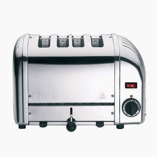 Large Silver Dualit 4 slot toaster on a white background_1