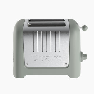 Sage green toaster with 'Dualit' branding on a white background_2